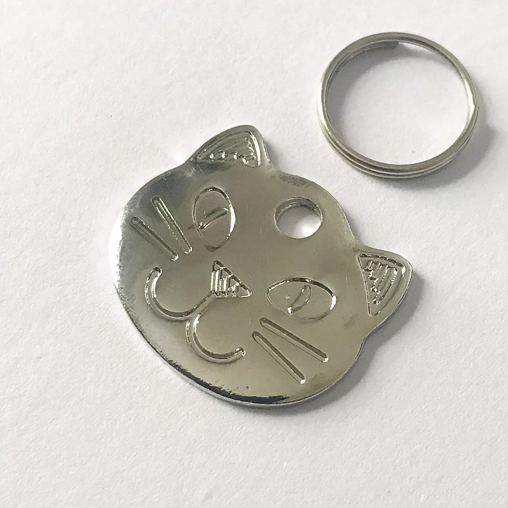 Personalized Cat Name Tag Customized Metal Kitten Shaped Anti-lost Dog Tag For Cat Collar Cute Pet Dog ID Tags Free Engraving 5