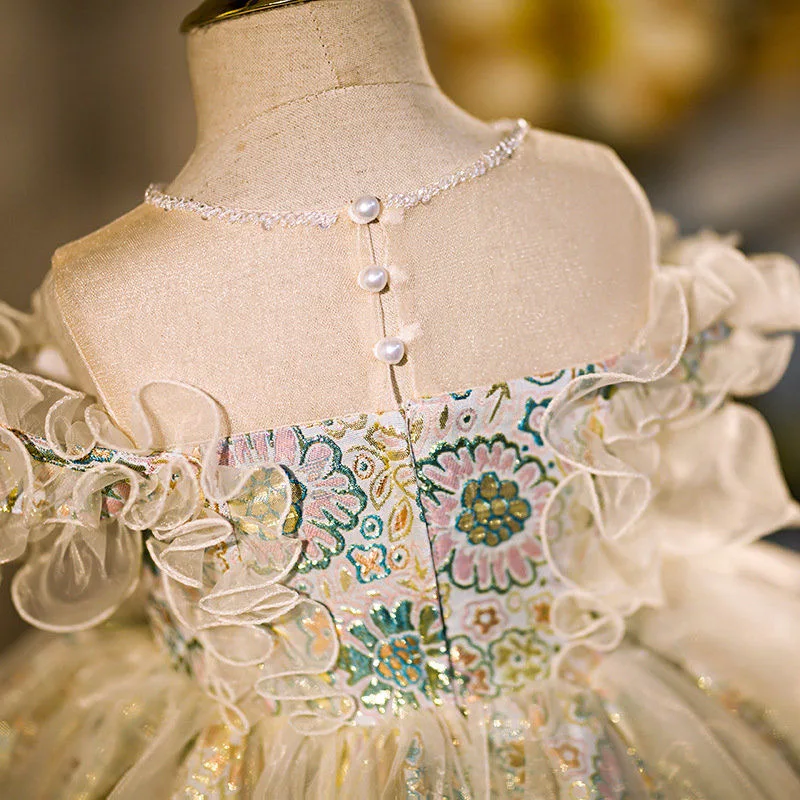 Infant Girl Dresses Ball Gown Tutu Princess Dress Beads Lace Baby Dress 1st Birthday Party Wedding Clothes girls dress maxi dress princess costume kids clothes