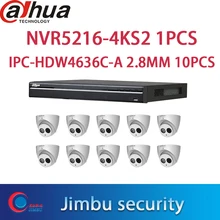 Dahua cctv NVR комплект включает 16CH 4K& H.265 видео рекордер NVR5216-4KS2 и ip-камера 6MP H.265 IPC-HDW4636C-A Встроенный микрофон IR50m