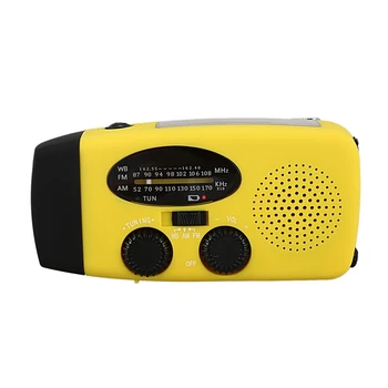 

Portable Emergency Fm Radio Power Bank Hand Crank Self Powered Am/Fm/Noaa Solar Radios With 3 Led Flashlight