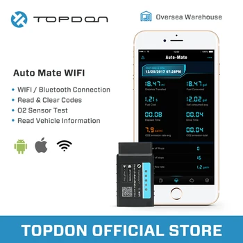

TOPDON AutoMate Wi-Fi OBD2 Scanner Full Functions ELM327 V1.5 pic18f25k80 Read Clear DTC Car Diagnostic Tool OBDII Code Reader