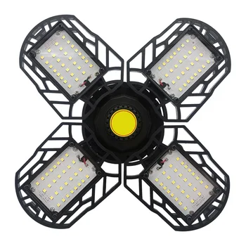 

E27 80W Easy Install Deformable Lamp Basement Motion Sensor Four Leaf Industrial Workshop Hollowed Out LED Garage Light Barn