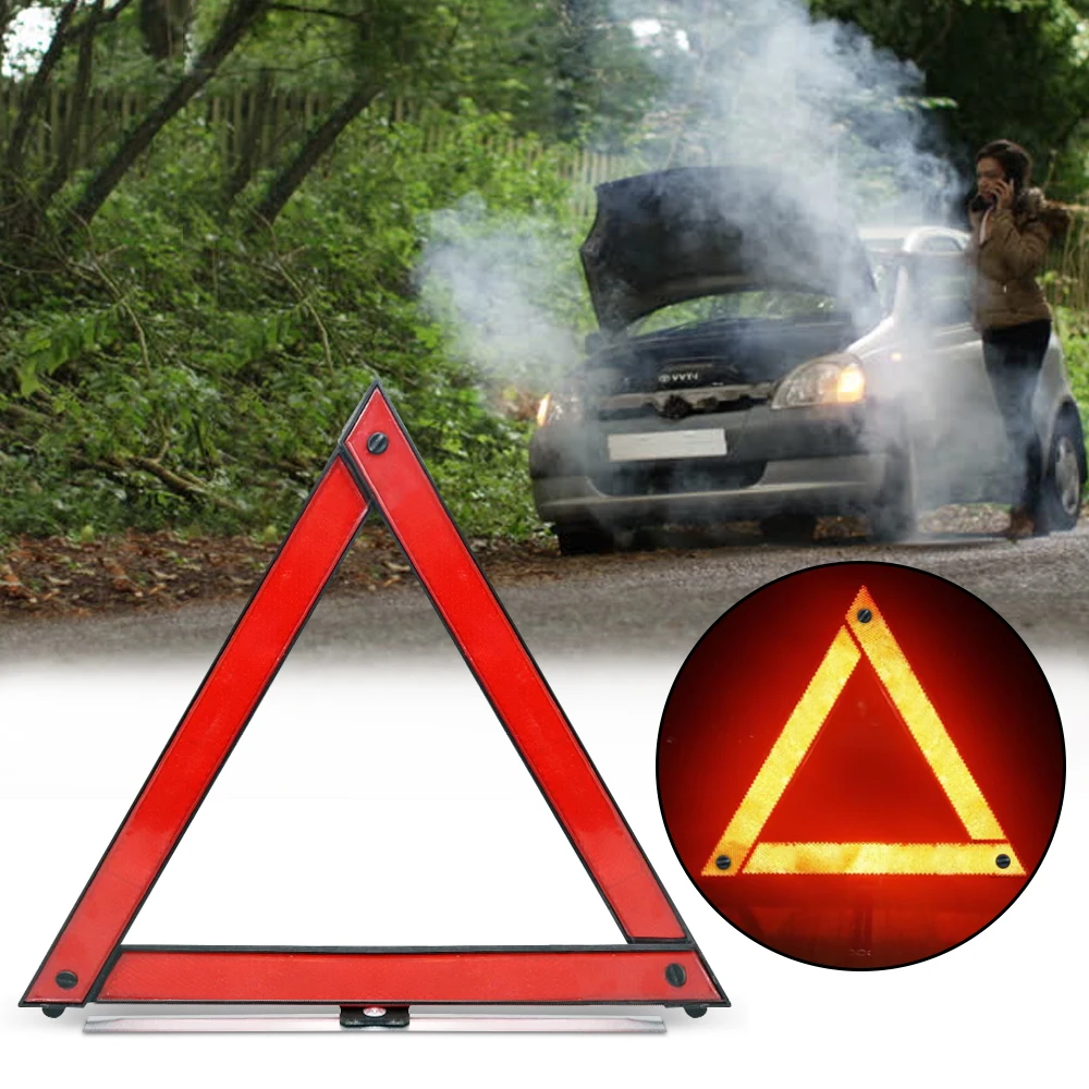 Warning Sign Triangle Eu Approved Emergency Breakdown Red With Stand & Case 