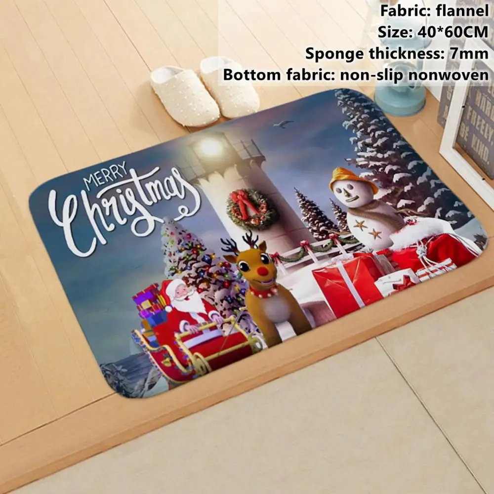Xmas Carpet 29 Taoup Non-slip Christmas Door Mat Merry Christmas Ornaments Xmas Decor for Home Bathroom Water Absorption Xmas Carpet Santa Noel - Цвет: Xmas Carpet 29