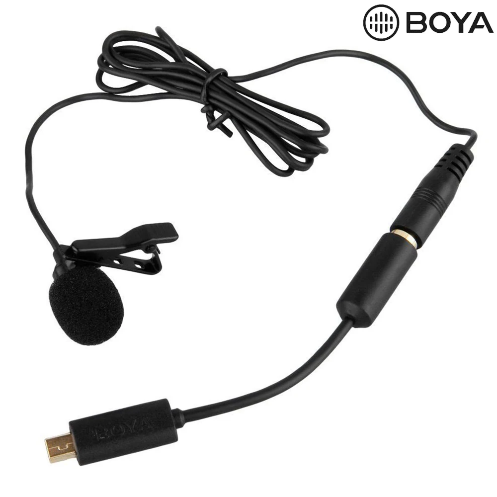 BOYA BY-LM20 Pro 3,5 мм Клип Спорт Externe Microfoon всенаправленный зажим микрофон мини USB Voor GoPro Hero 4 3+ 2 видео