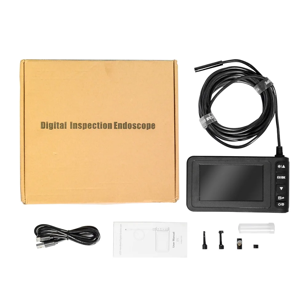 4.3 Inches HD 1920*1080P Digital Borescope Colorful Screen 8.0mm IP67 Waterproof Lens with Rechargeable Battery Hard Wire