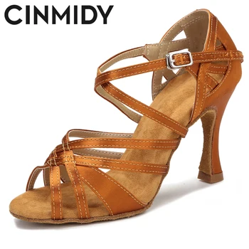 Elegant Silk Satin High Heel Dance Shoes For Women