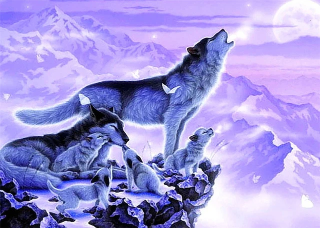 Evershine Алмазная картина животное вышивка крестиком Алмазная вышивка волк полная дрель дисплей Алмазная мозаика комплект Зимний пейзаж Искусство - Цвет: 1455
