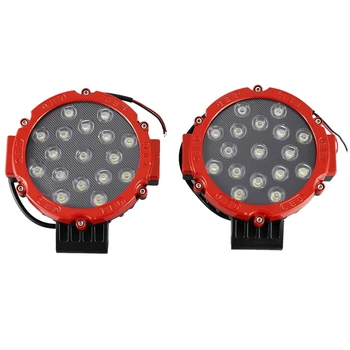 

2X 7 Inch 51W Round Off Road Led Work Lights Fit Jeep Truck Bumper Boat 4WD RED