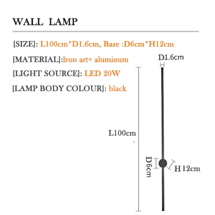 wall lamp 20w Современный светодиодный настенный светильник длинный подвесной светильник s простой скандинавский гостиной диван задний настенный светильник прикроватный Торшер для спальни - Цвет абажура: wall lamp 20w