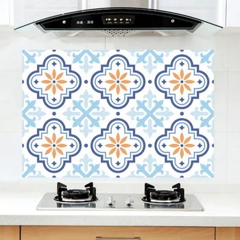 

60x90cm Vinyl Kitchen Stickers Self Adhesive Oil-proof Stove Cabinet Stickers Multifunction Waterproof Wall Stickers Art Pattern
