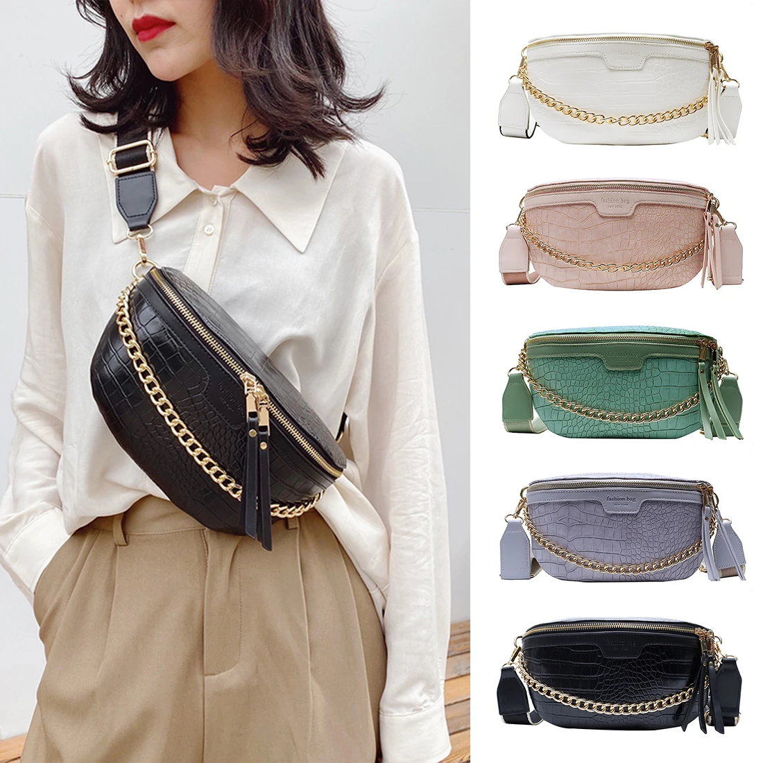 Retro Waist Bag Pu Leather Fanny Pack 