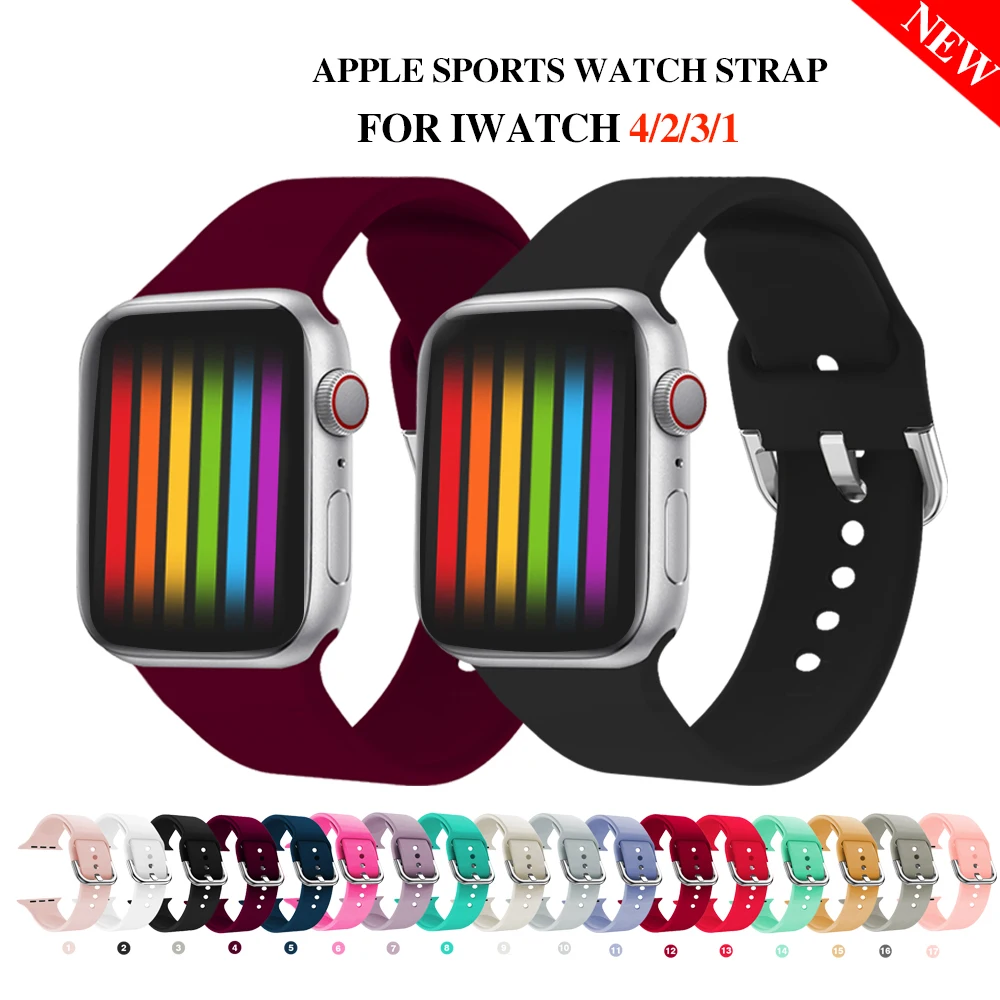 Силиконовые спортивные часы ремешок относится к apple watch 1/2/3/4 серии 38 мм 40 наручных