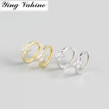 

ying Vahine 100% 925 Sterling Silver Small Zircons Star Stud Earrings for Women