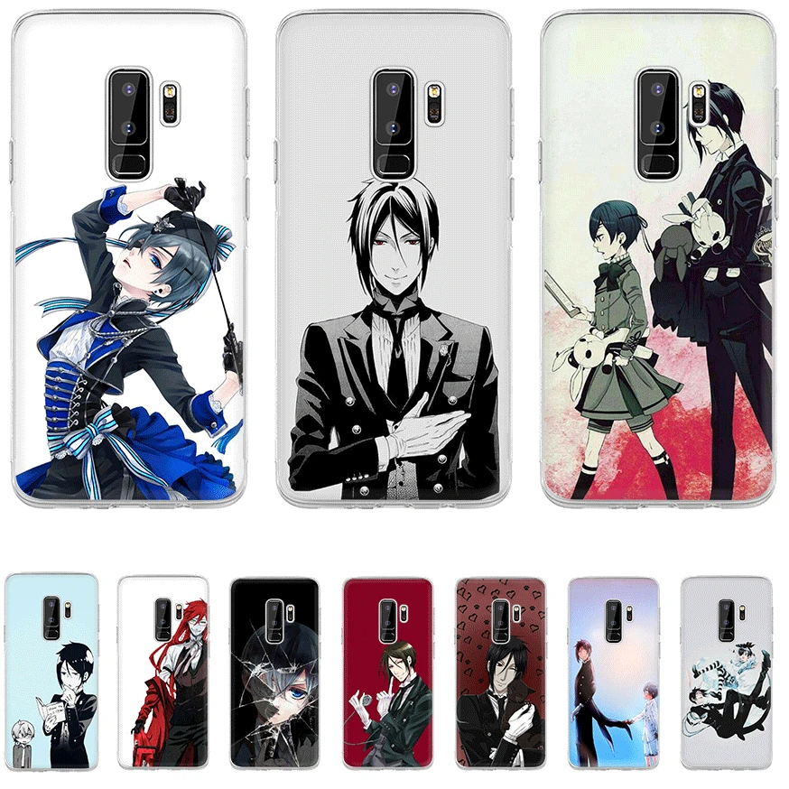 

Phone Case TPU For Samsung Galaxy S6 S7 Edge S8 S9 S10 S10E Plus Note 8 9 M10 M20 M30 M40 Cover Black Butler Ciel
