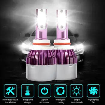 

Hot 2pcs 8000LM Car LED Headlight Bulb COB Lamp 6500K 36W H1 H3 H4 H7 9005 9006 LED Car Lights LED Headlight