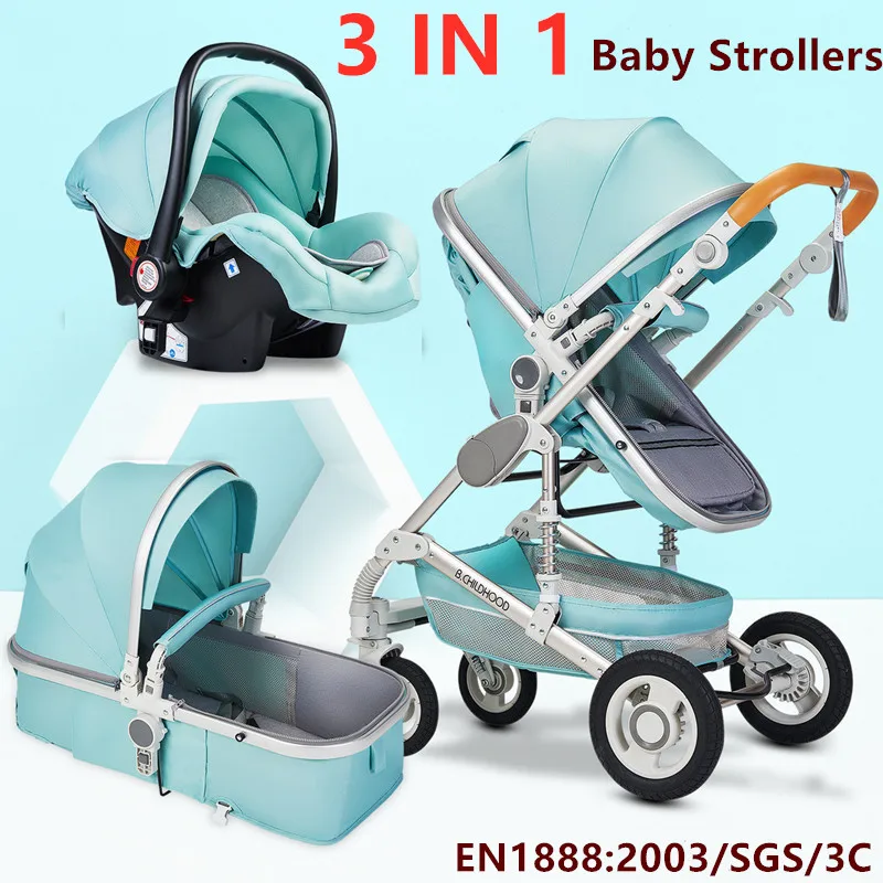 Multifunctional Baby Stroller 3 In 1 High Landscape Stroller Folding