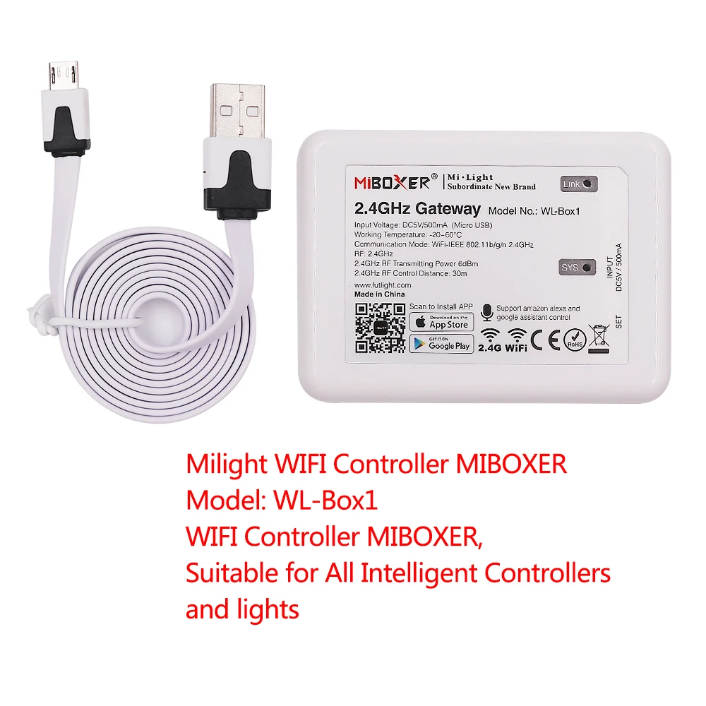 Milight RGBCCT светодиодный контроллер FUT039+ FUT092 2,4G Беспроводной 4-Зона RF сенсорный пульт дистанционного управления+ Miboxer WL-Box1 2,4 ГГц Wi-Fi контроллер
