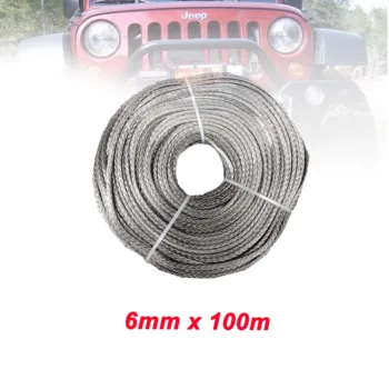 

6MM x 100M UHMWPE Winch Rope Towing Rope For ATV UTV SUV 4X4 4WD OFF-ROAD