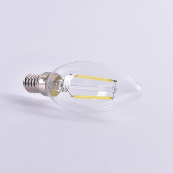 

1pc LED Bulb Spotlight 2W/4W/6W E14 COB Candle/Flame Tip C35 Filament Glass Lamp 98mm x 35mm