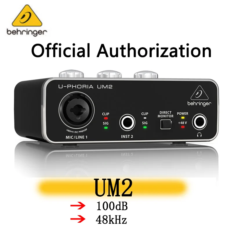 Behringer UM2 audio interface soud card audio recording equipment Guitar Recording External USB for Celebrity Live Broadcast