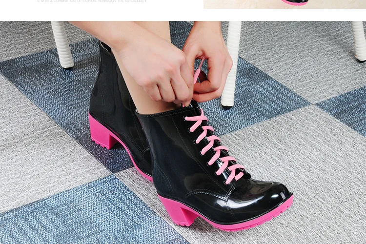 Explosion Models Non-slip Shoes Fashion Tube Rain Boots Women's Martin Boots Korean Low-heeled Shoes