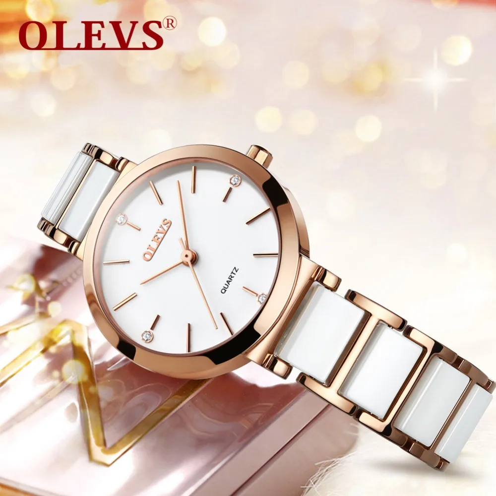 

OLEVS Fashion Women Watches Ladies Bracelet Watch Casual Ceramics Quartz Wristwatches Clock waterproof watch Relogio Feminino
