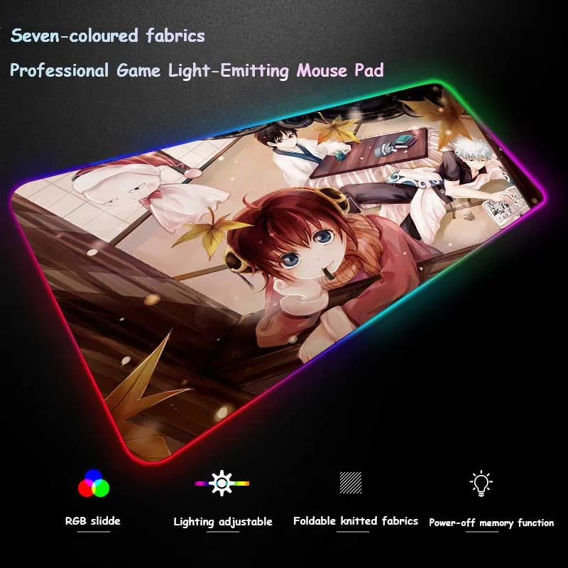 XGZ аниме кленовый лист милая девушка гинтама пользовательский большой RGB коврик для мыши черный замок край компьютерная клавиатура стол коврик резиновый нескользящий Xxl