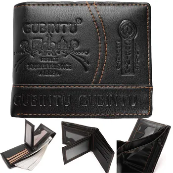 

Men Paris Leather Card Cash Receipt Holder Organizer Bifold Wallet Purse wallets Bags portfel damski cartera кошелек мужской