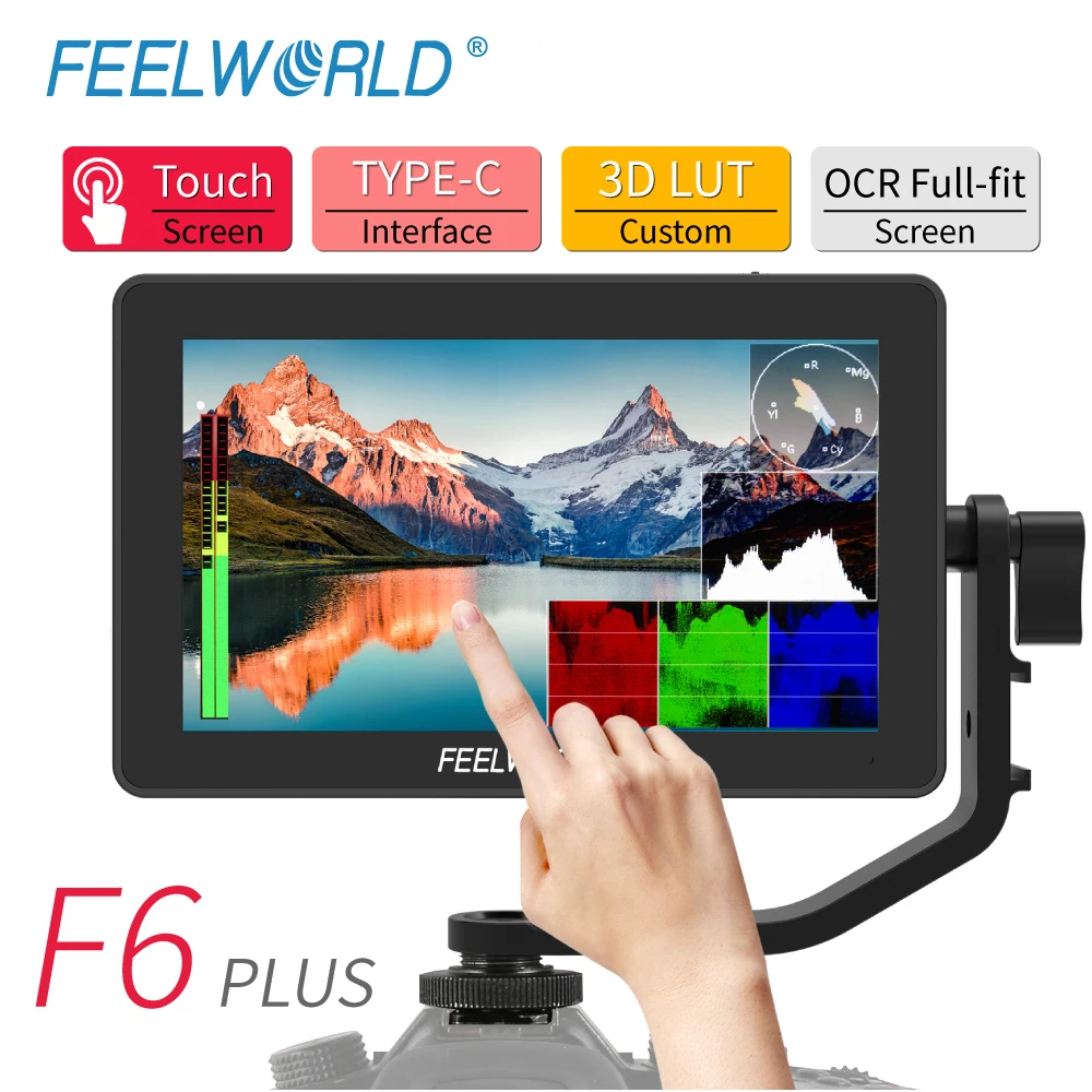 FEELWORLD-Monitor de campo F6 PLUS 4K, 5,5 pulgadas, cámara DSLR, pantalla táctil 3D LUT IPS FHD 1920x1080