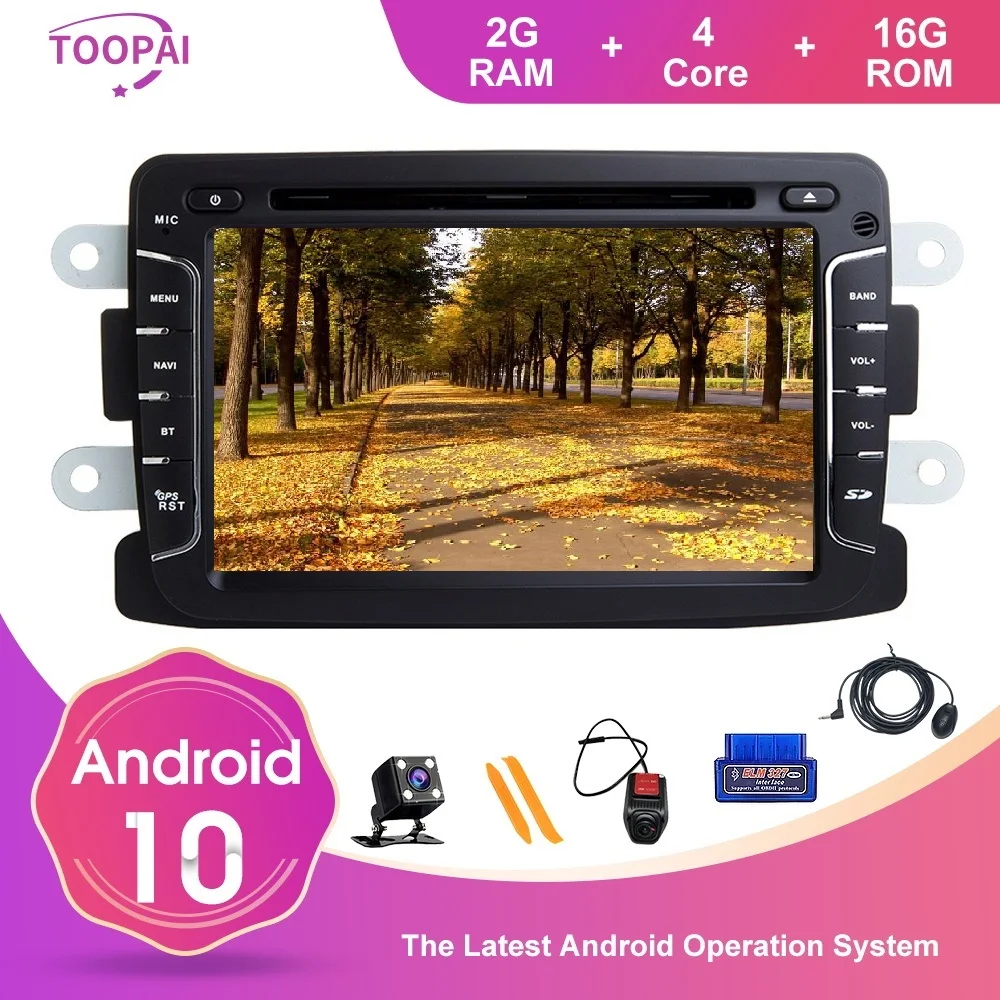 TOOPAI Android 10 для Renault Duster Dacia Logan Sandero Xray 2 Автомобильный GPS-навигатор мультимедийный