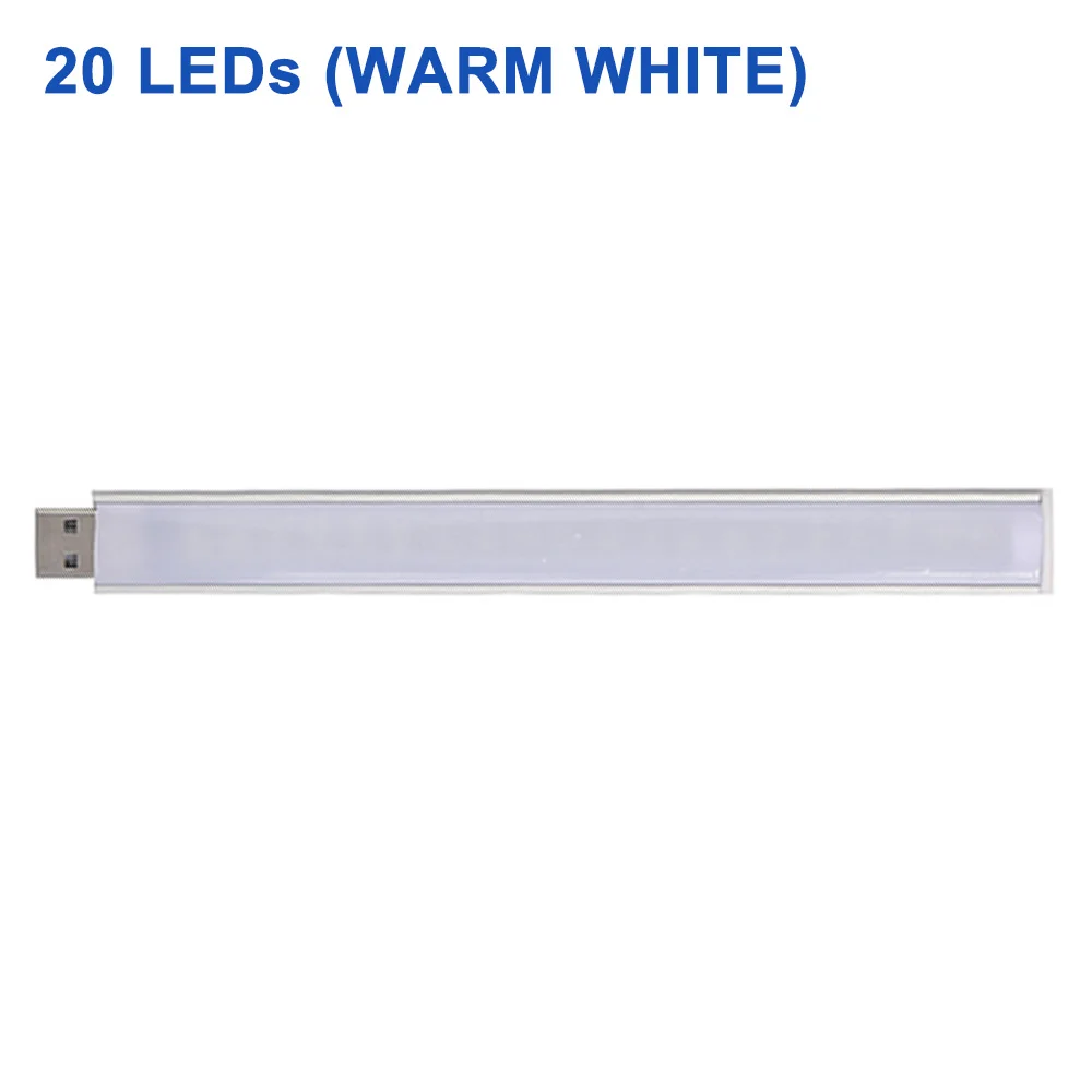 DC 5 В Мини светодиодный Ночной светильник, портативный 10 светодиодный s 24 светодиодный s USB настольная лампа для чтения, сгибаемый удлинитель, адаптер для США, книжный светильник s - Испускаемый цвет: 20LEDs Warm White