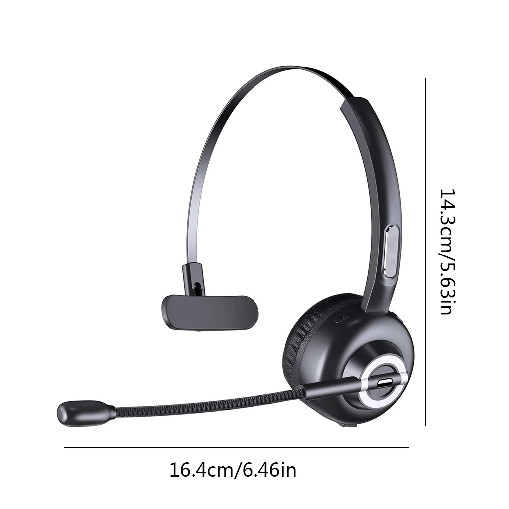 M97 Bluetooth 5 0 Headset Wireless Earpiece with Microphone Over The Head Headphones with Noise Cancelling