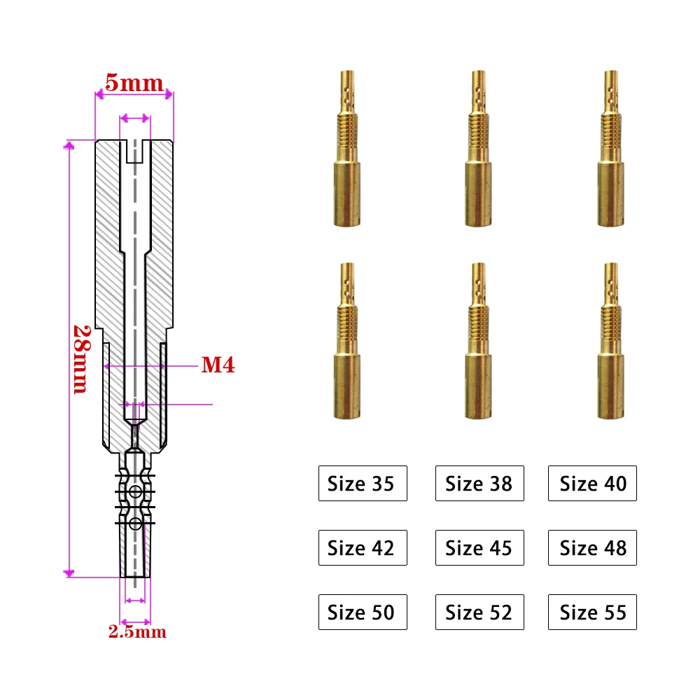 (Free shipping 12 pieces )M4*0.7 thread Wolverine Kodiak Grizzly slow jet nozzle for YFM350 450 Yamaha Bruin 350 ATV carburetor |