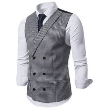 Стиль, мужской повседневный двубортный жилет с шалью и отворотом в британском стиле, 9696