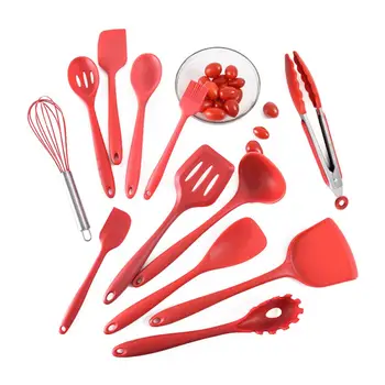 

Silicone Kitchenware Non-stick Silicone Kitchenware Set Environmentally Friendly Cooking Tools 10-piece Set NEW NEW