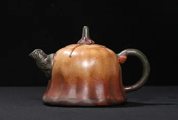 

Chinese Yixing Zisha Pottery 430cc Duan Clay Handmade Semen Nelumbinis Teapot