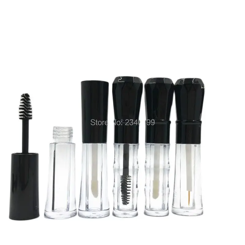 Empty Eyeliner Tube 2ml Mini Transparent Mascara Packaging Black Cover