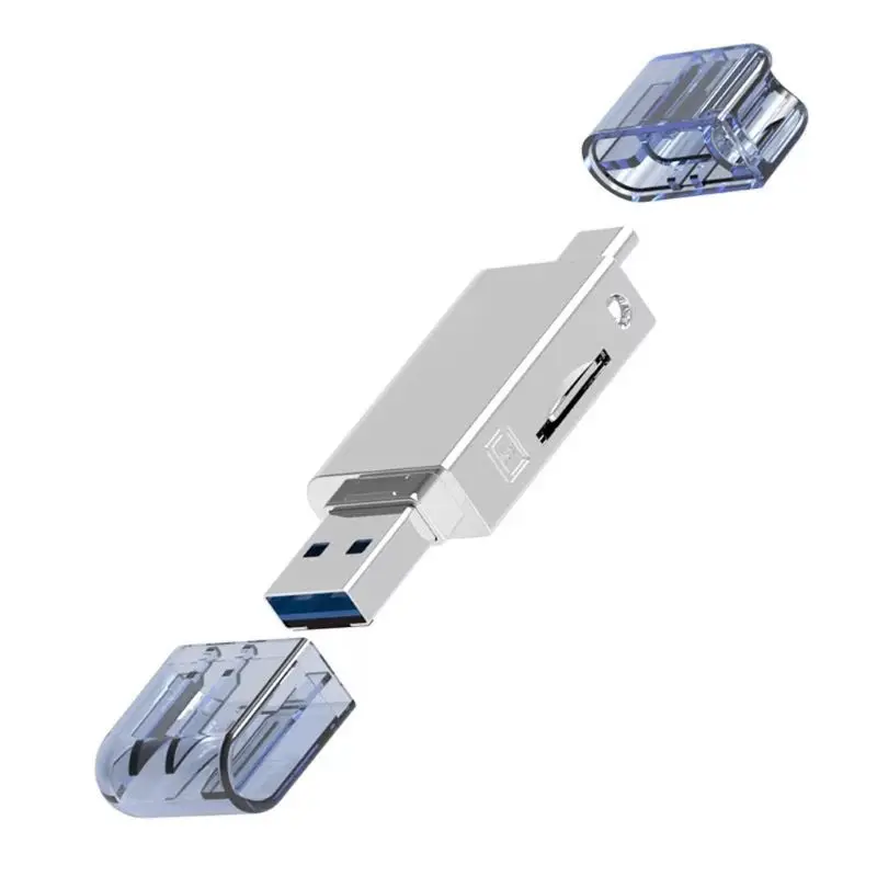 Серебристый Новинка 2в1 USB 3,0 type C к Micro SD TF кард-ридер для huawei NM Nano Card - Цвет: Серебристый