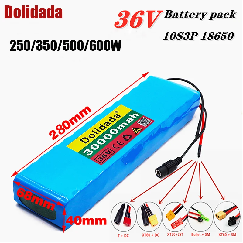 10S3P 36V 30Ah Battery ebike battery pack 18650 Li-Ion Batteries 350W 500W For High Power electric scooter Motorcycle Scooter |