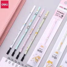 Deli ручка заправка 60 шт милые животные Шиба гелевая ручка заправка 0,5 мм чернила для кавайные ручки школьные офисные аксессуары черные чернила ручка заправка