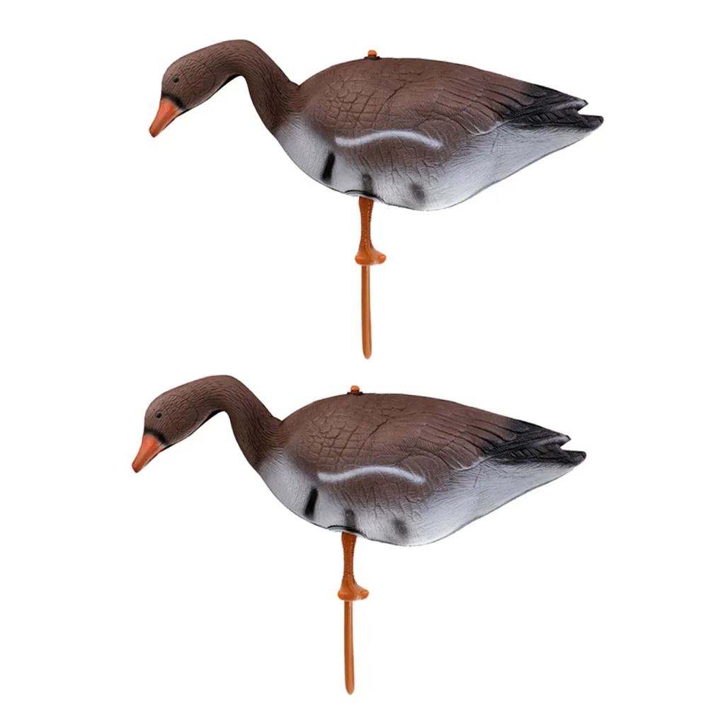 2pcs Lifelike Goose Decoy Floating Hunting Bait Lure Shooting Target for Garden Decoration, Farm Pests Scarer Scarecrow