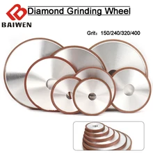 Roue de meulage plate en diamant 150/200mm, polissage parallèle circulaire en acier au tungstène, épaisseur de 6 à 25mm, accessoires