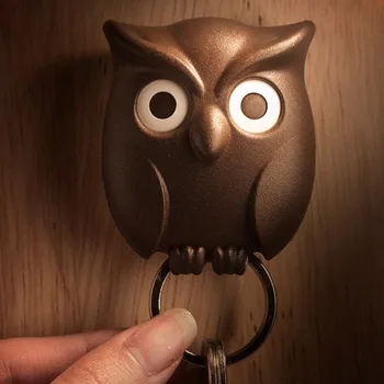 

Ins Cute Owl Wall Hook Minimalist Close Blink Eyes Keys Holder Wall Home Decor Black White Animal Keychain Keys Storage Creative