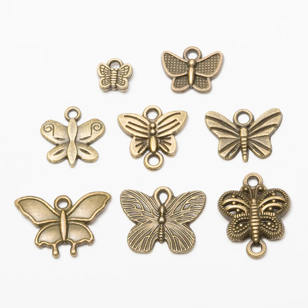 

8pcs/set Small Butterfly Charms Pendants Bracelets Necklaces Anklet Earrings Handmade Crafts Accessories for Jewelry Making DIY