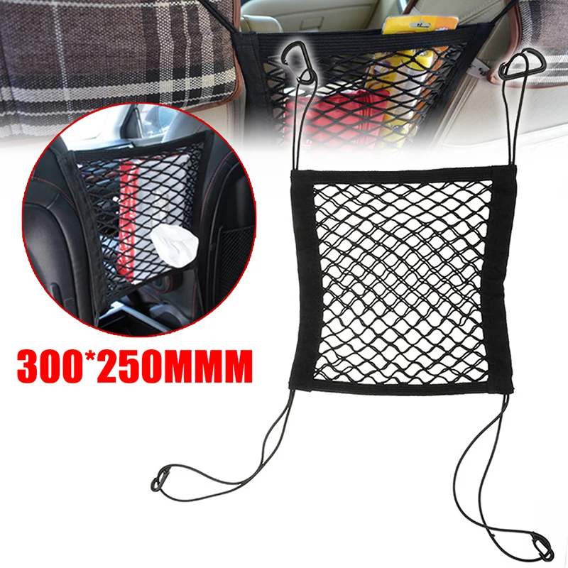 

1pcs 30x25cm Car Organizer Net Mesh Trunk goods Storage Seat Back Stowing Tidying Travel Pocket Bag Network Interior Accessories