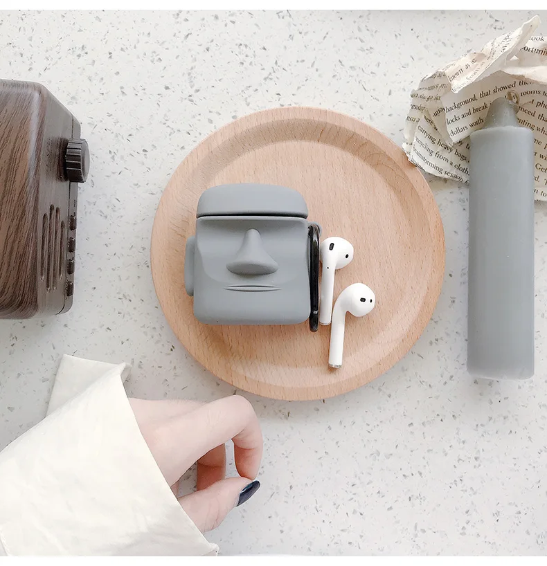 Чехол в винтажном стиле с изображением каменной статуи для Apple AirPods 2/1, мягкий силиконовый чехол для наушников, гарнитура для AirPods, чехол