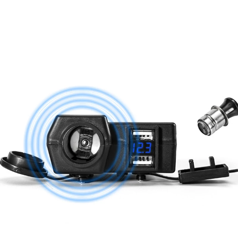 12 V/24 V мотоциклов Dual Usb локомотив прикуривателя светодиодный вольтметр Водонепроницаемый стайлинга автомобилей для Iphone и Android