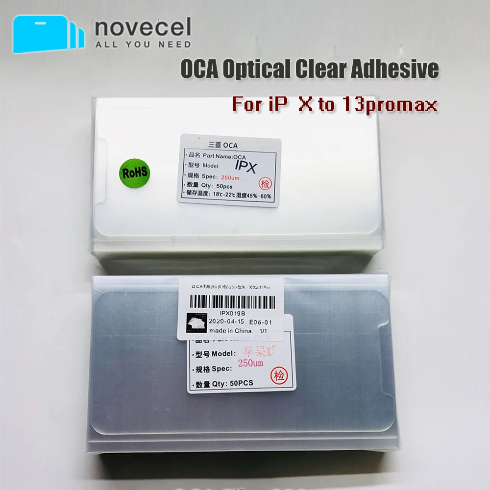 50pc 250um Oca Optical Clear Adhesive 5.8“ 6.1” 6.5“ 6.7 Inch For