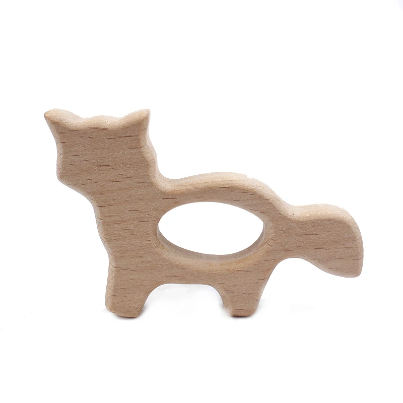 Baby Infant Accesories New Baby Teether Wooden Animal Pacifier Pendants BPA Free Beech Animal Shape Teether Wooden Chew Toy